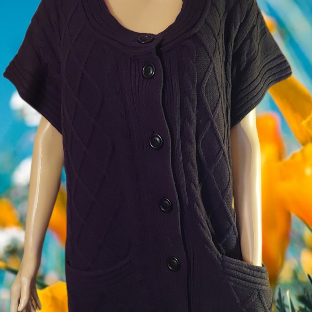 a.n.a JCP Plus Size 3X Cable Knit Black Cardigan. 💐